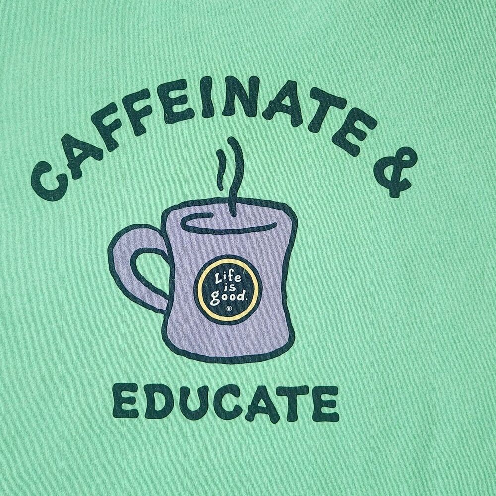 Life Is Good Crusher-Lite Tee XXL Caffeinate & Educate Teacher Core Boho Cotton